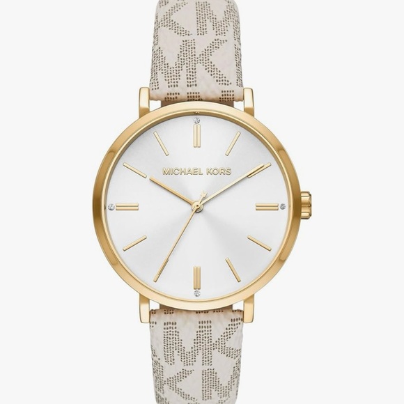 Michael Kors Addyson Women's Watch - Gold/White - Picture 1 of 6